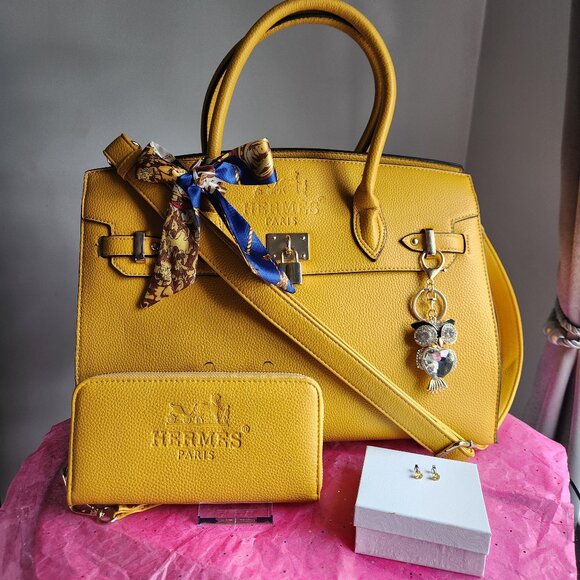 The Unbranded Brand Handbags - Fashion Yellow Bag and wallet 5 pc Set